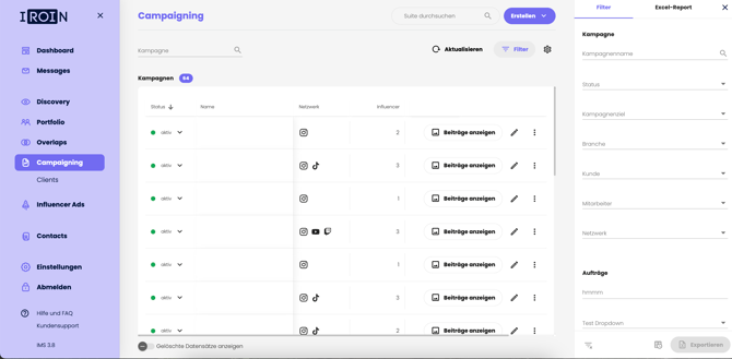 Filter campaigns