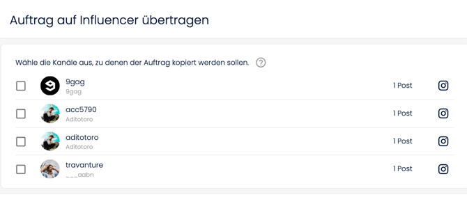 Transfer orders to specific profiles