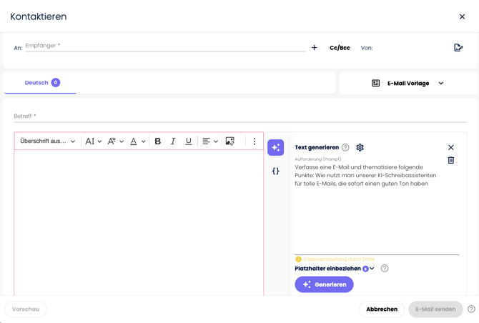 Using the AI ​​writing assistant