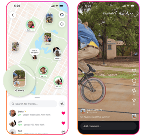 Screenshot des Instagram Map Features