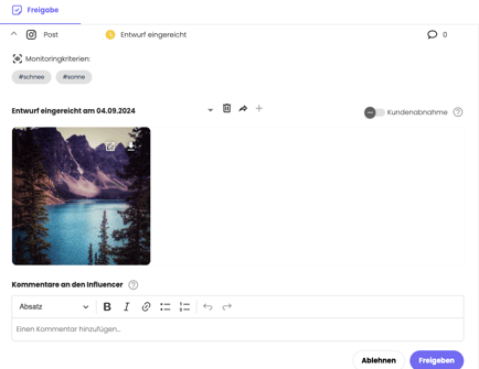 Content Approval IROIN®  Freigabe